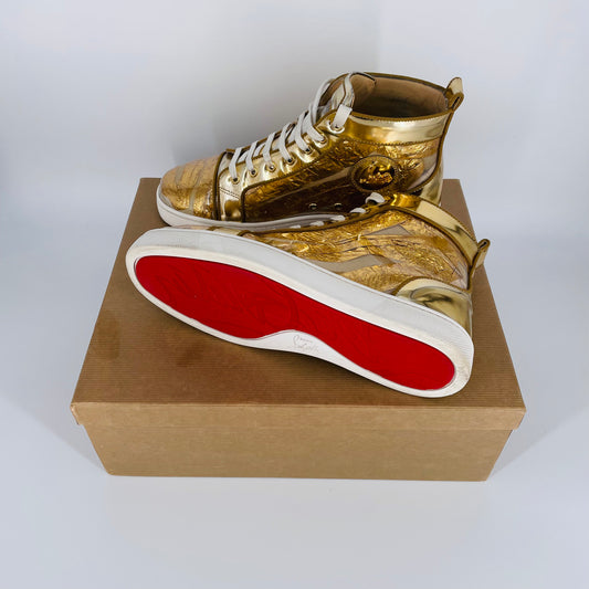 Rare Gold Louis Orlato Gold Ruben Hi-Top Sneakers Size 8