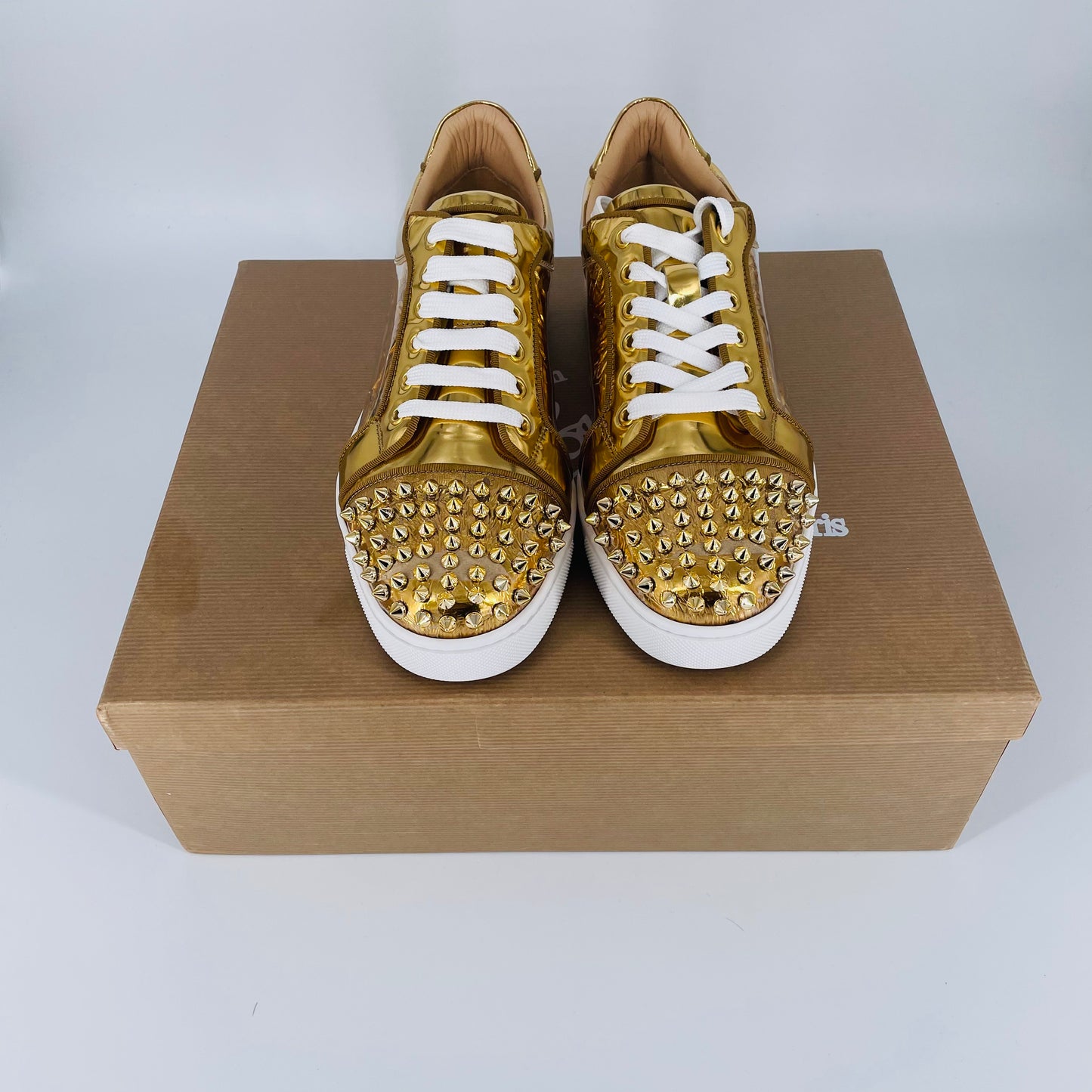 Vieira Spikes Orlato Flat Ruban Gold Sneaker Size 6