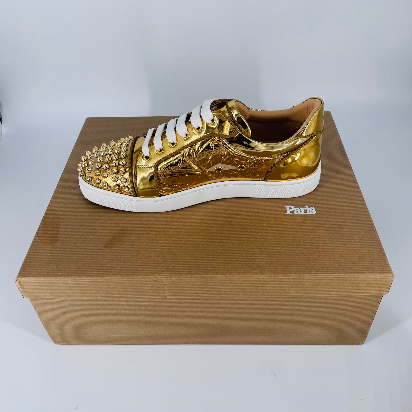 Vieira Spikes Orlato Flat Ruban Gold Sneaker Size 6